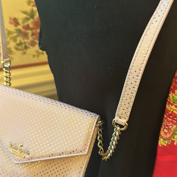 Kate Spade Lilac Street Dot Monday pink metallic gold envelope bag - Picture 3 of 15